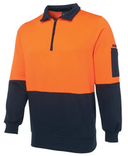 Load image into Gallery viewer, HI VIS 1/2 ZIP FLEECY SWEAT